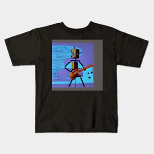 A Cute Robot Playing Guitar Kids T-Shirt